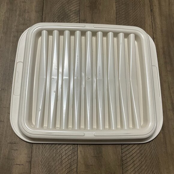 Tupperware Ultra 21 Ovenware Microwave Large Roasting Bacon Rack Almond 1785 - Picture 3 of 3